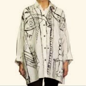 Skif handpaint/printed shirt jacket